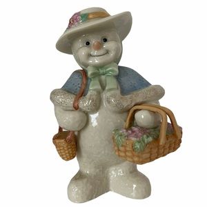 Lenox Christmas Ornament Snowman Longaberger Basket Snowy Holiday Rare Figurine
